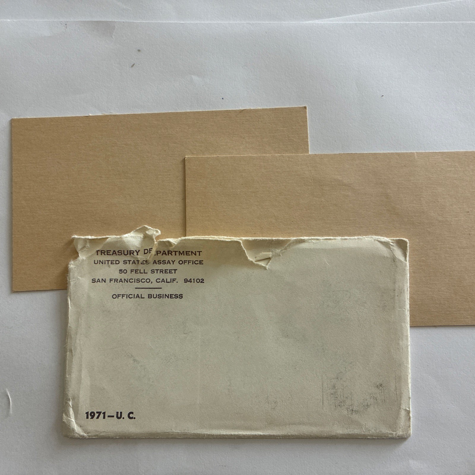 1971 US Mint Uncirculated Set ENVELOPE - REPLACEMENT ENVELOPE - NO COINS