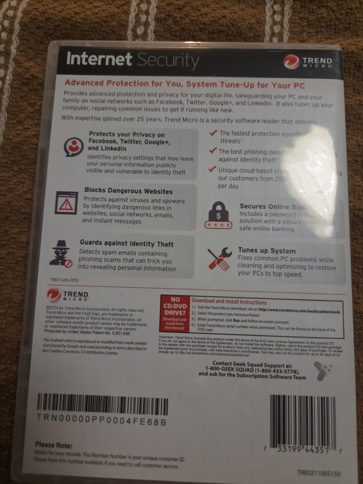 Trend Micro Internet Security (2014) 3 Devices, Windows 8, Mac, IOS, Android