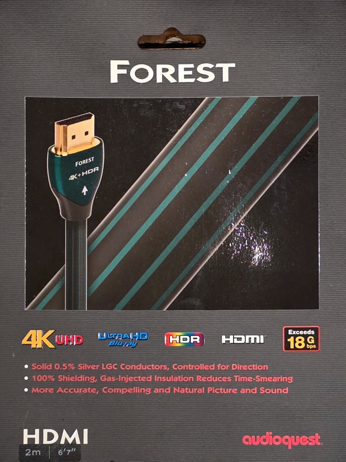 AudioQuest Forest 6.7' HDMI Cable Black/Green 4K UHD 18Gbps 3D HDR ETHERNET ARC