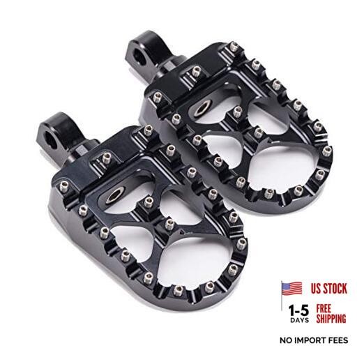 CNC Wide Foot Pegs 360° Roating MX Chopper Bobber Style for harley Dyna black