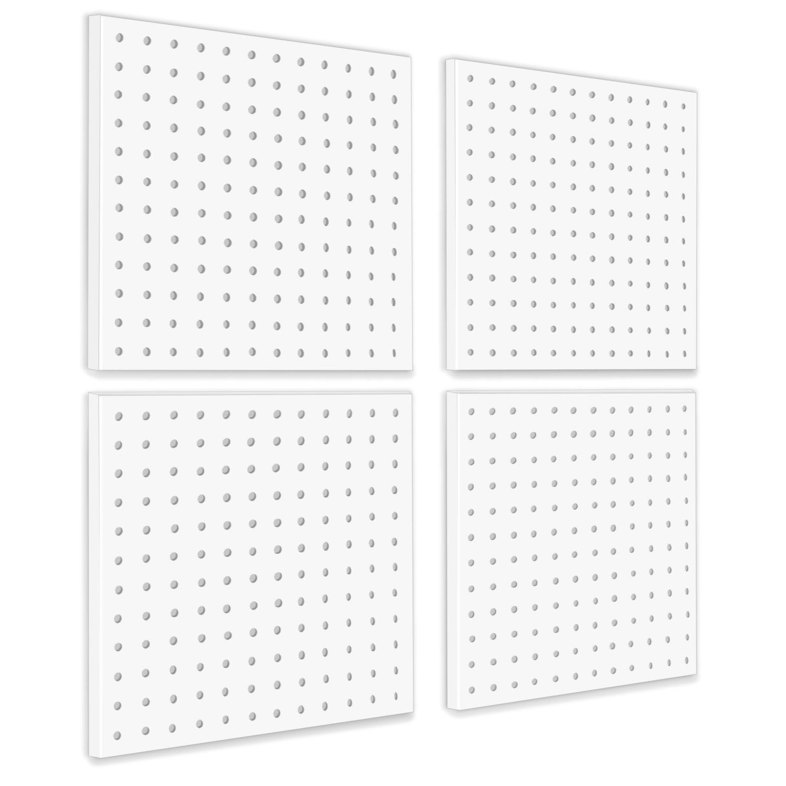 4 Pack White Metal Pegboard Wall Organizer Panels Accessories Display Kits