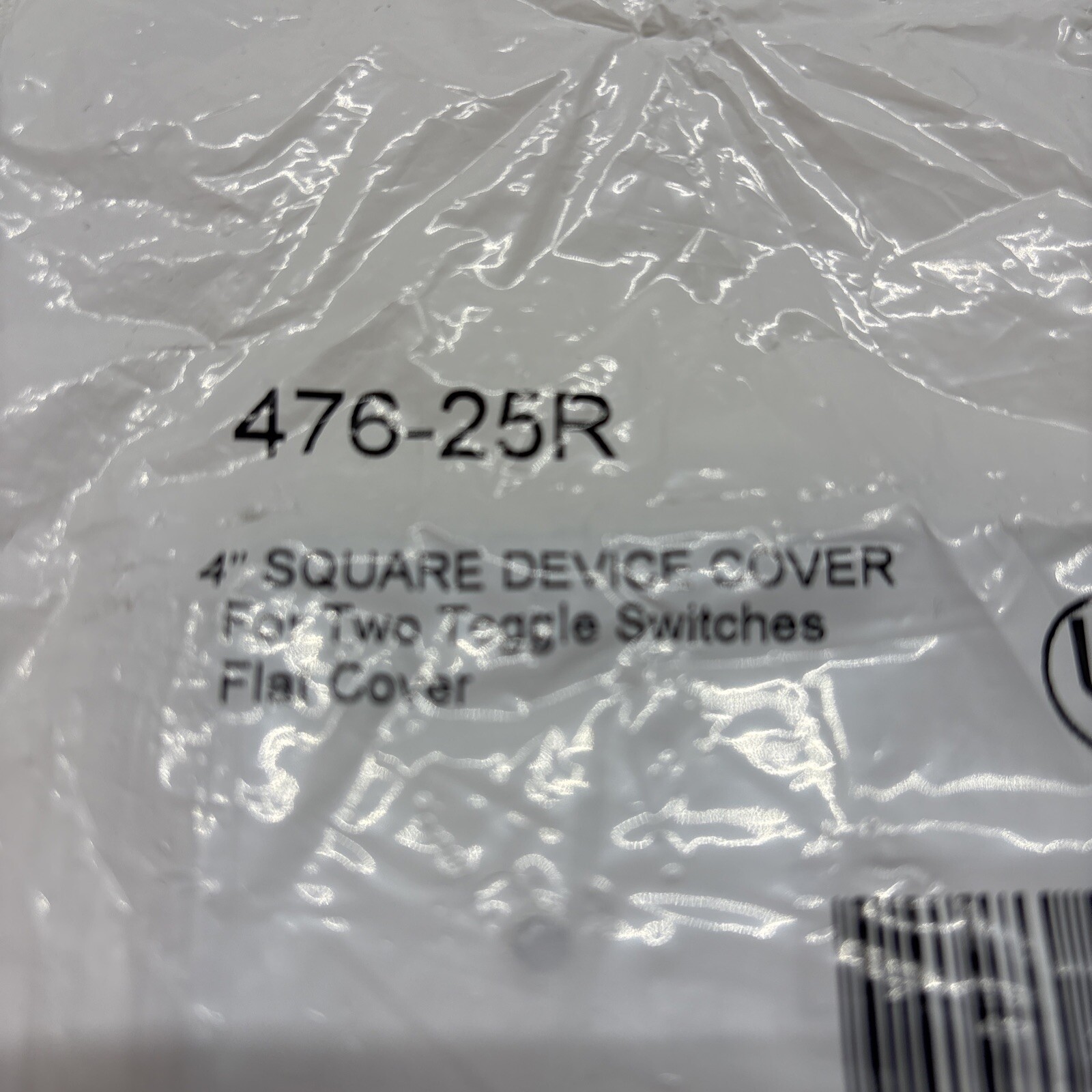 4 X Flat Square Device Cover Two Toggle 4" 476-25R -B1