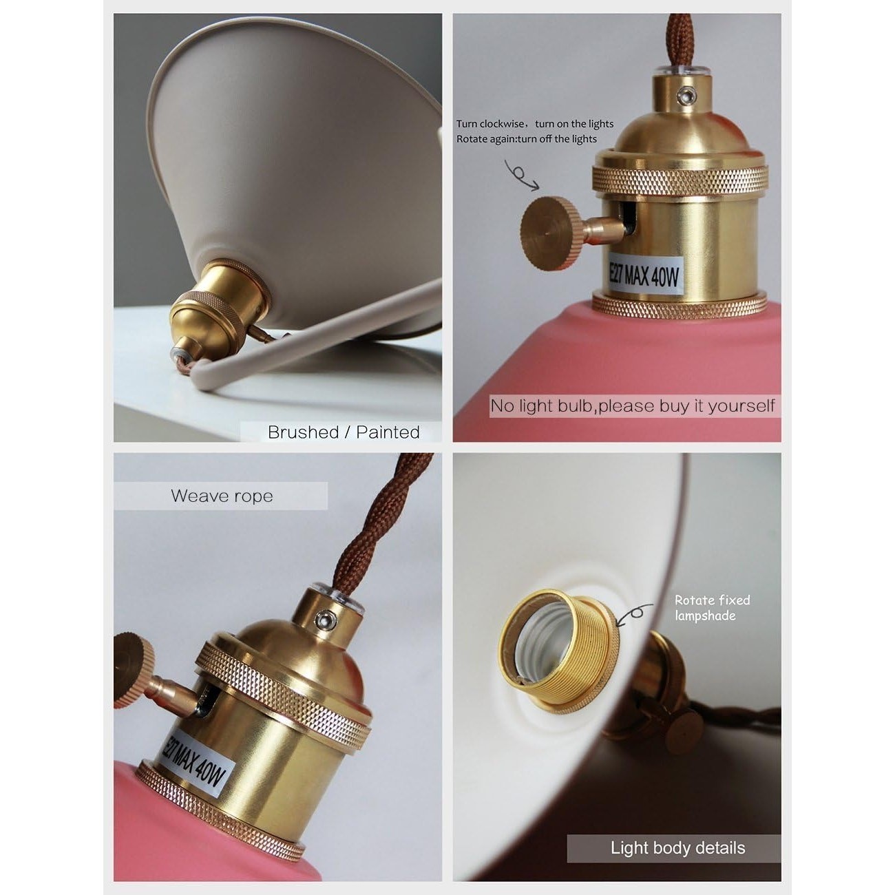 Industrial Modern Wall Sconce Yellow Metal Wall Lamp E26 Socket with Switch