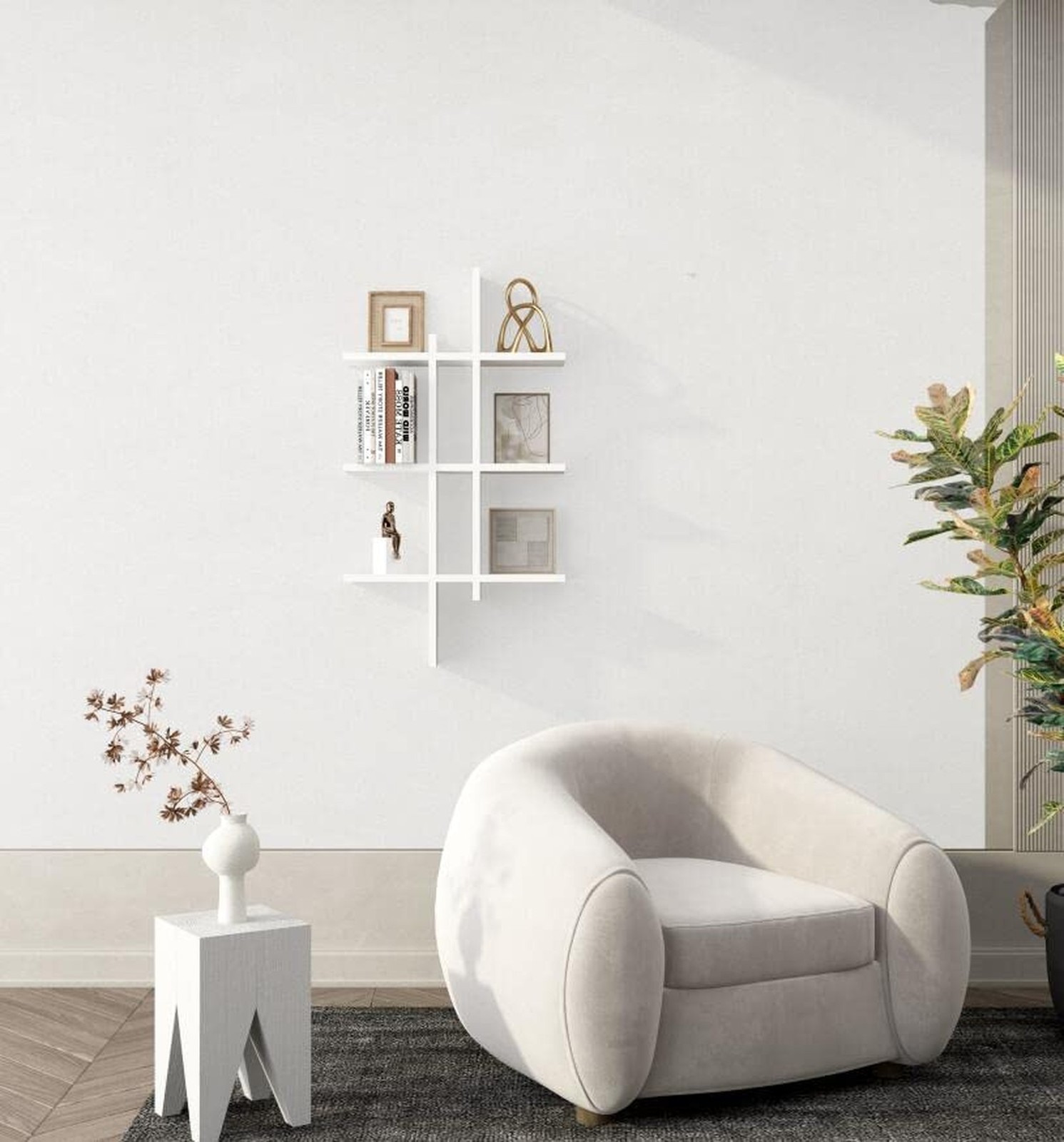 24"x394" White Peel and Stick Wallpaper Matte Solid Textured Embossed Self Ad...