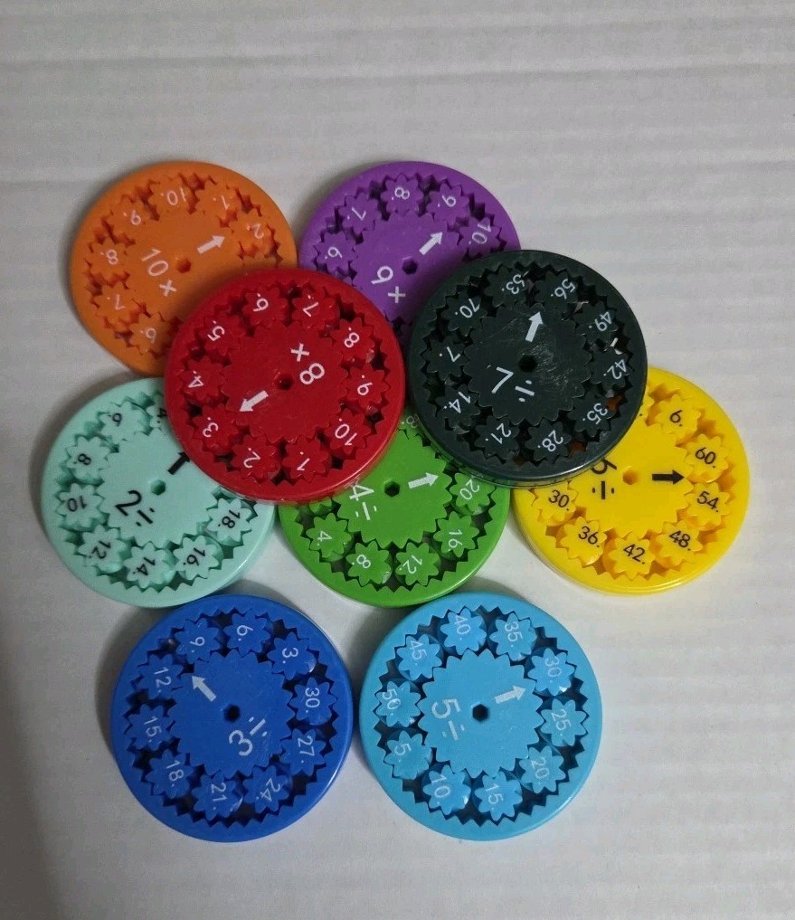 Math Fact Fidget Spinners 9 Pcs Multi-Color