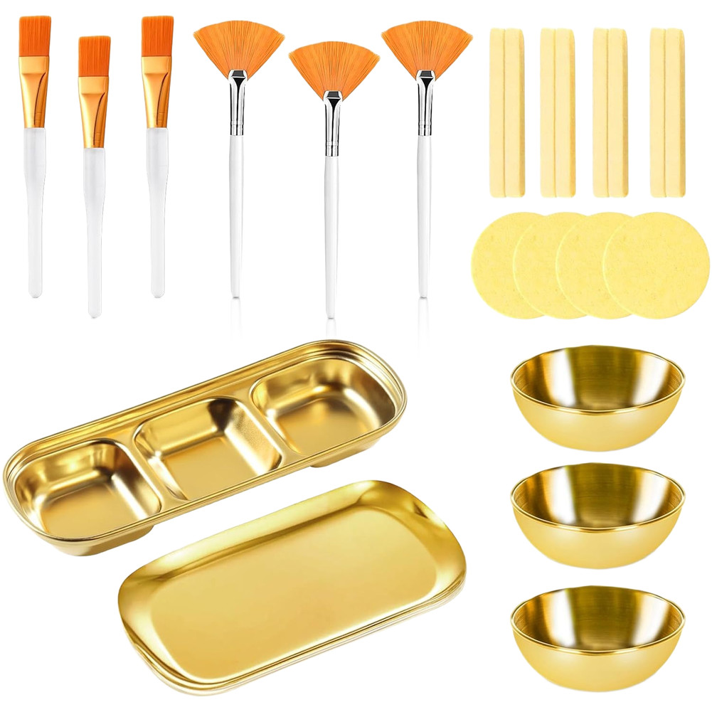 23 Piece Facial Care Kit with Brush and Sponge Applicator for Facial Care