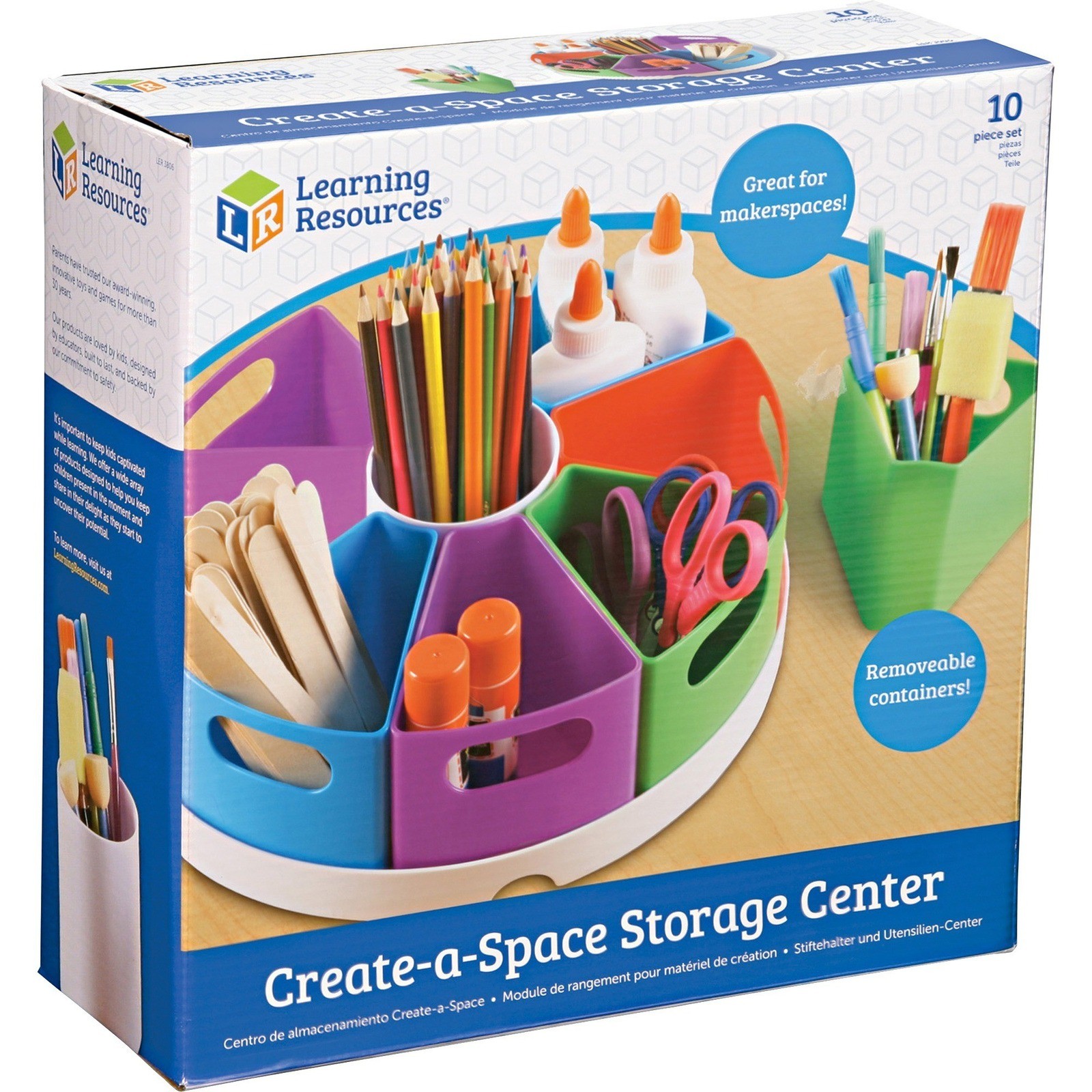 Learning Resources Create a Space Storage Center 10 Piece Organizer Turntable