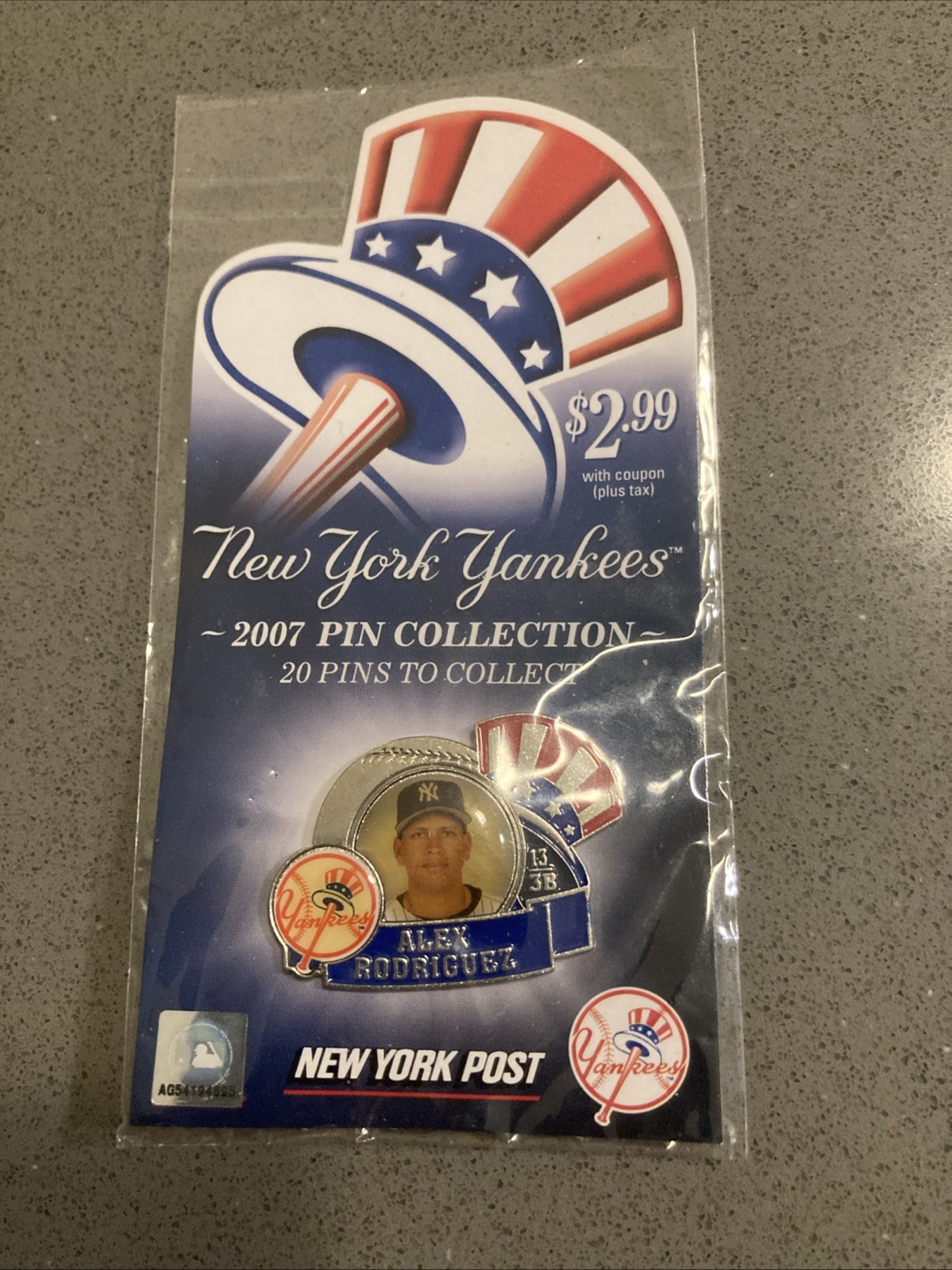 New York Yankees Pin Alex Rodriguez New York Post 2007 Baseball MLB