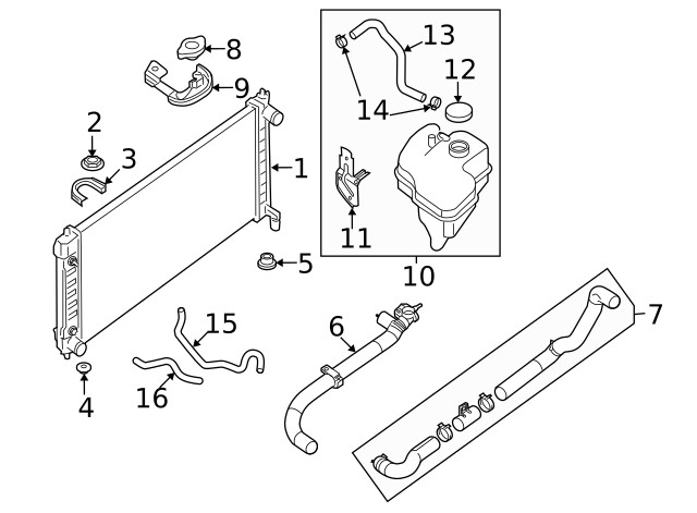 Genuine Nissan Engine Coolant Reservoir Bracket 21745-3TA0A
