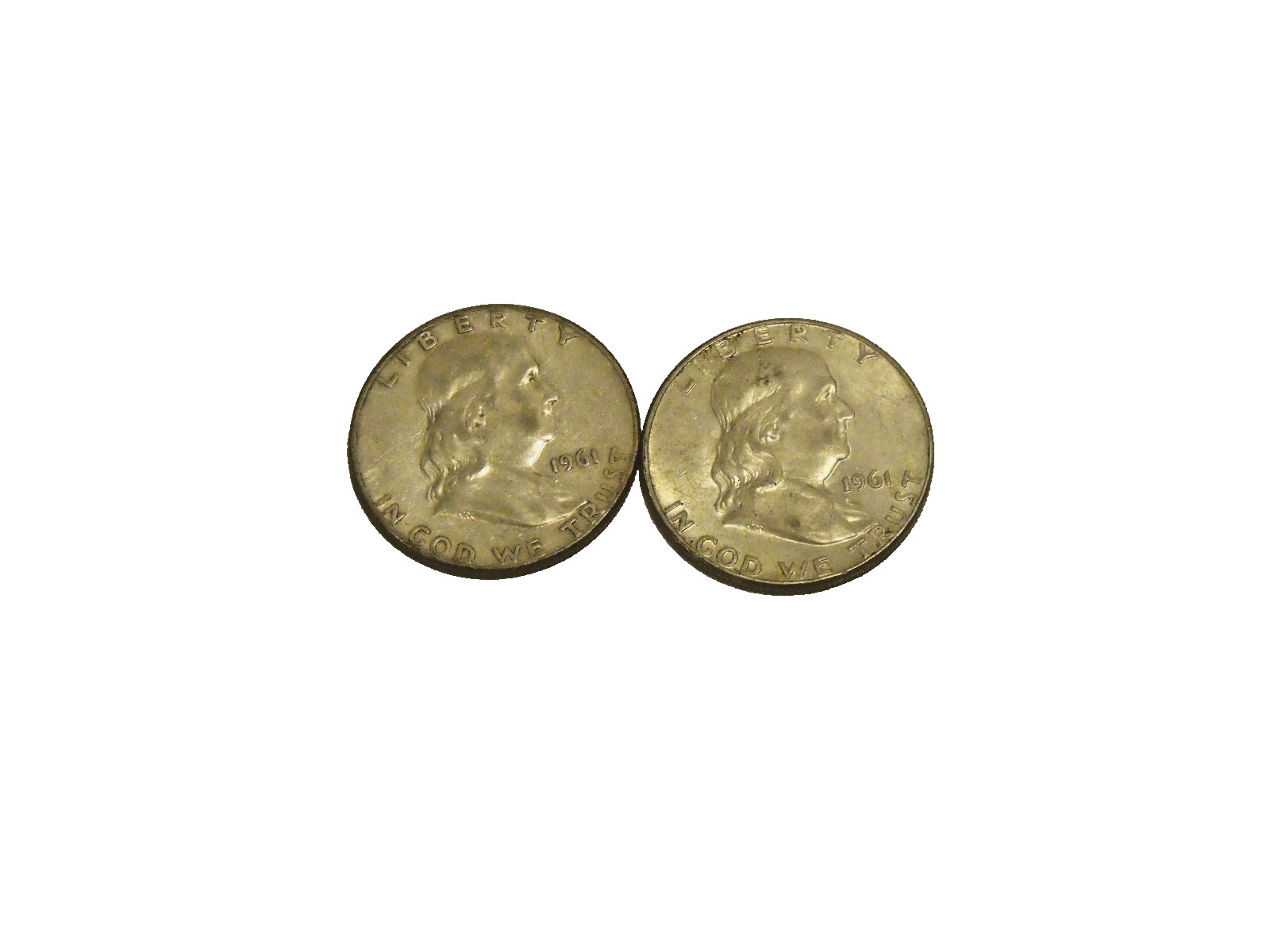 SILVER 1961-P-D Franklin half dollars  Avg.circulated  Set Break-up
