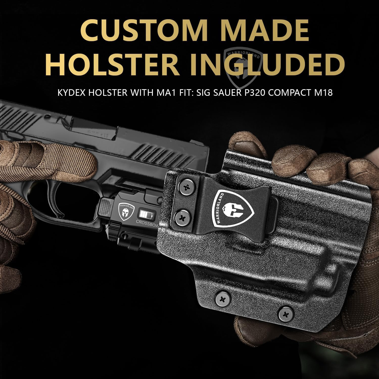 WARRIORLAND Universal Light Laser Combo with P320 Compact M18 Holster, Green Bea