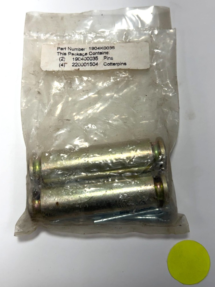 1" x 3 1/4" HYDRAULIC CYLINDER CLEVIS PIN PAIR WITH COTTER PINS LOT OF 1