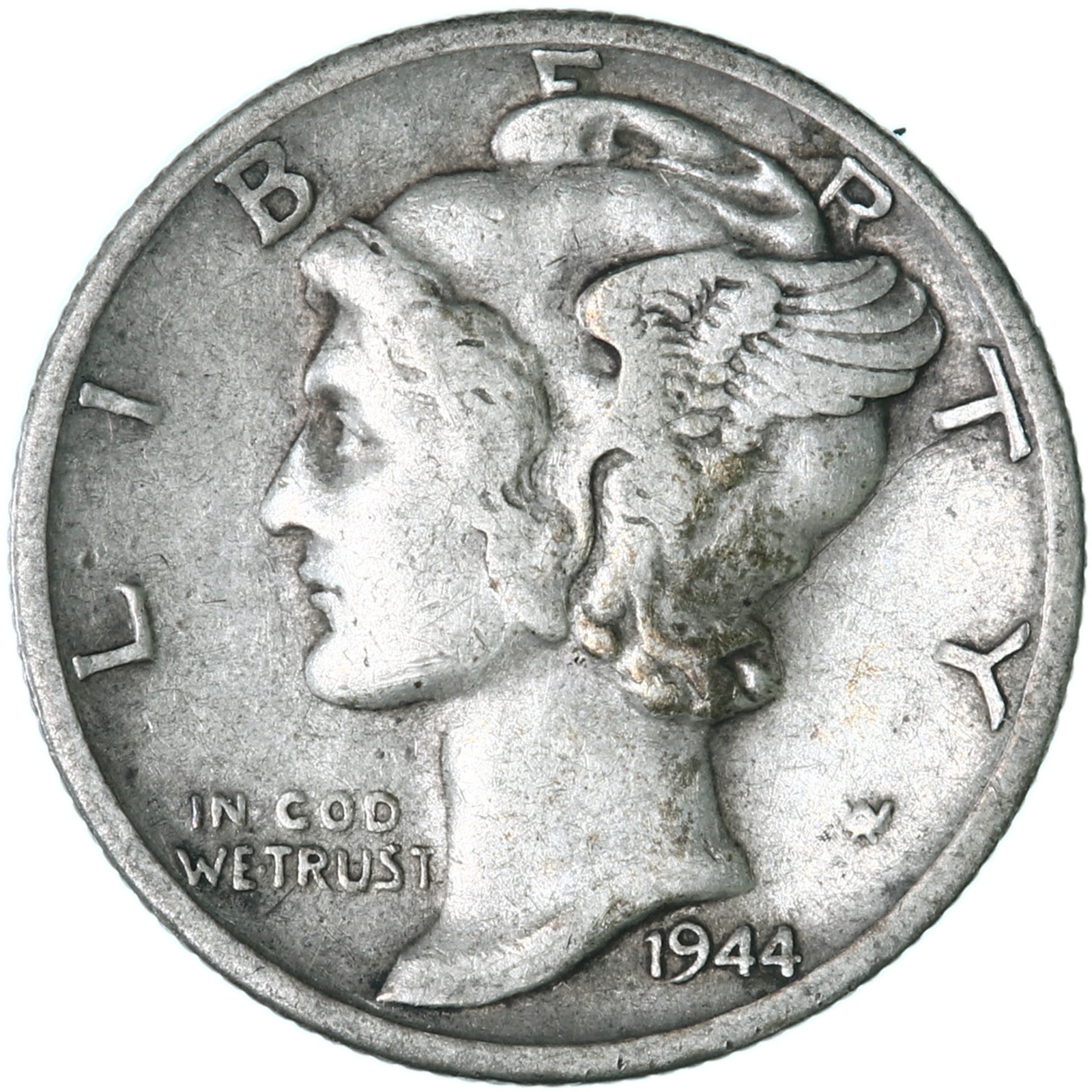 1944 S Mercury Dime 90% Silver Very Fine VF