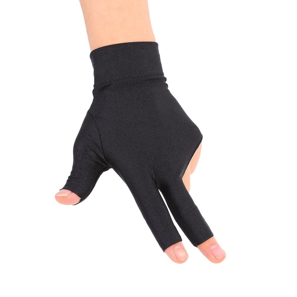 Billiards Glove 2 PCS Snooker Shooter Cue Pool Gloves Left One Size, Black