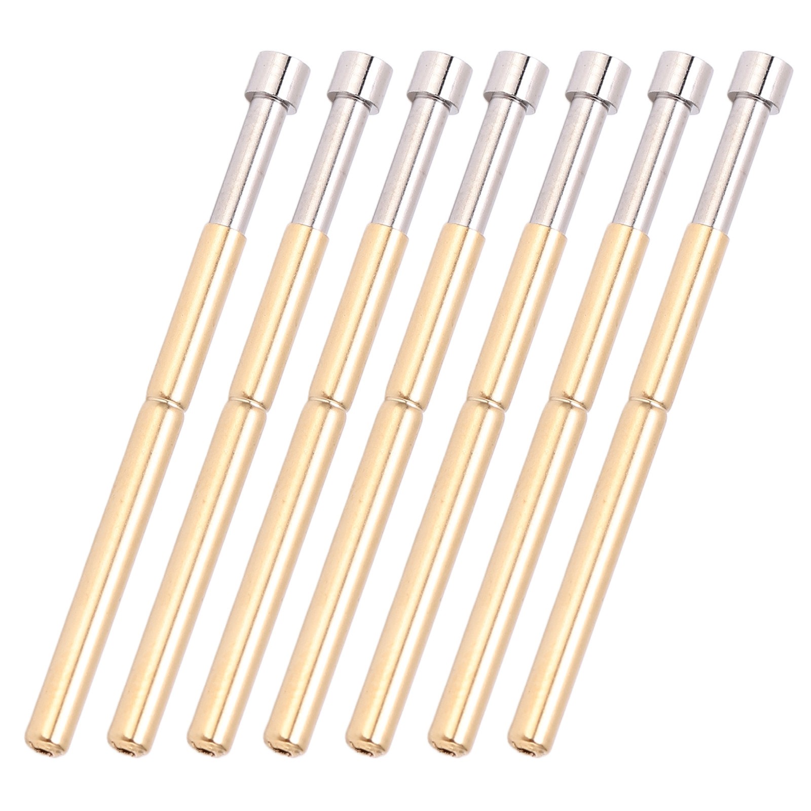 100pcs Spring Test Pogo Pin Concave Head Type Brass Material 2.02mm/0.1in