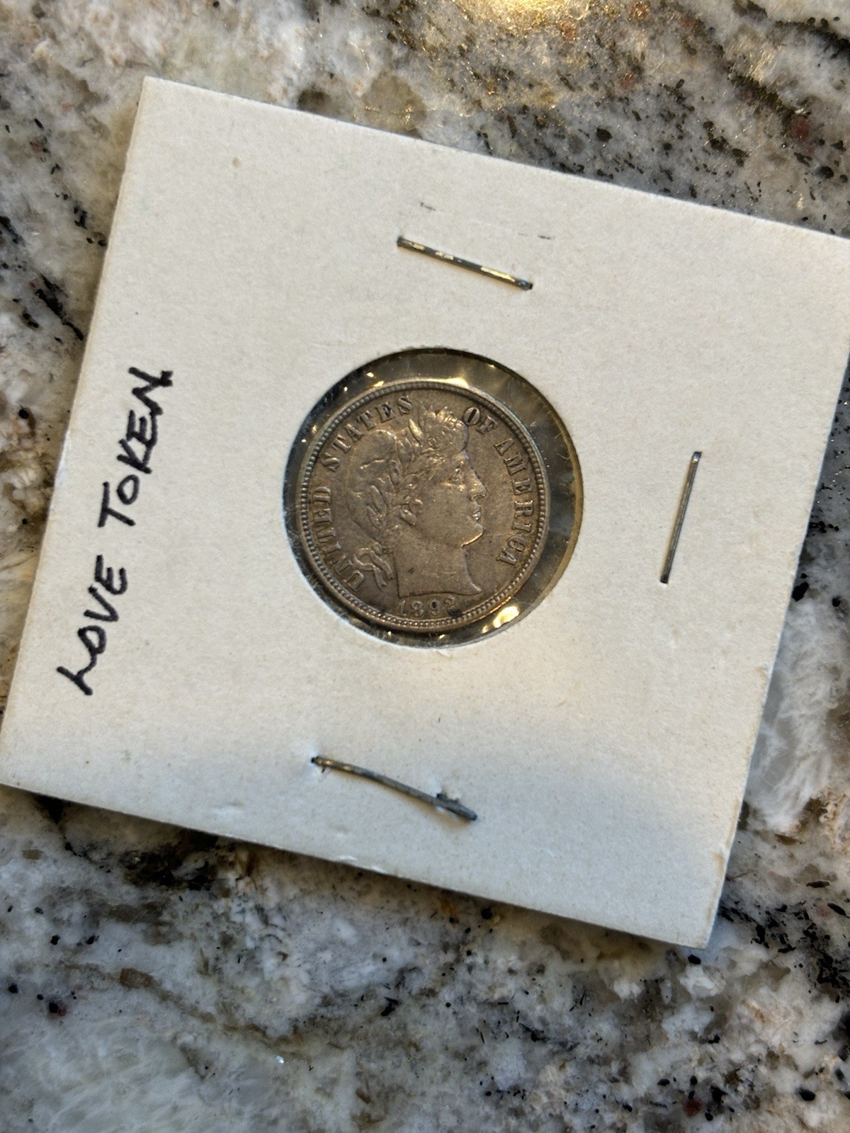 1892 Barber Dime Love Token
