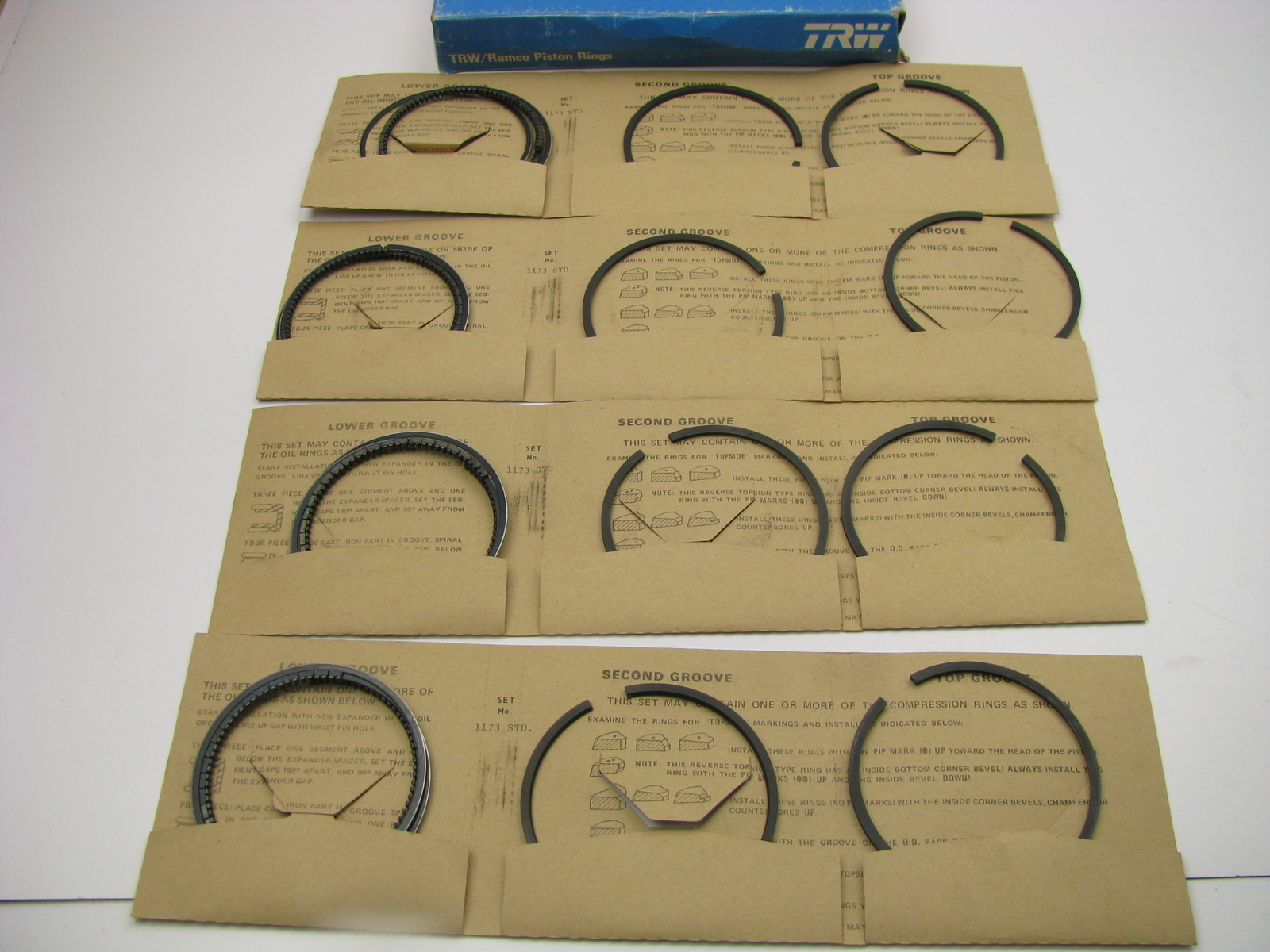 TRW T1173 Piston Rings - Standard 1939-1948 Ford Tractor 2N 8N 8NAN 9N 9NAN
