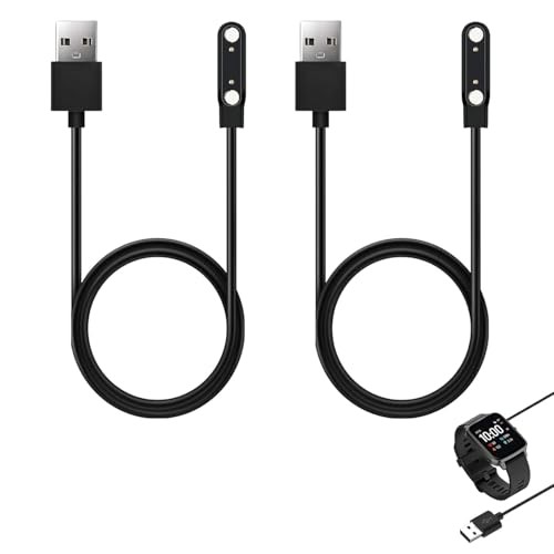 2 Pack Smart Watch Magnetic Charger Cable, Universal 2-Pin 7.62mm Pin Pitch