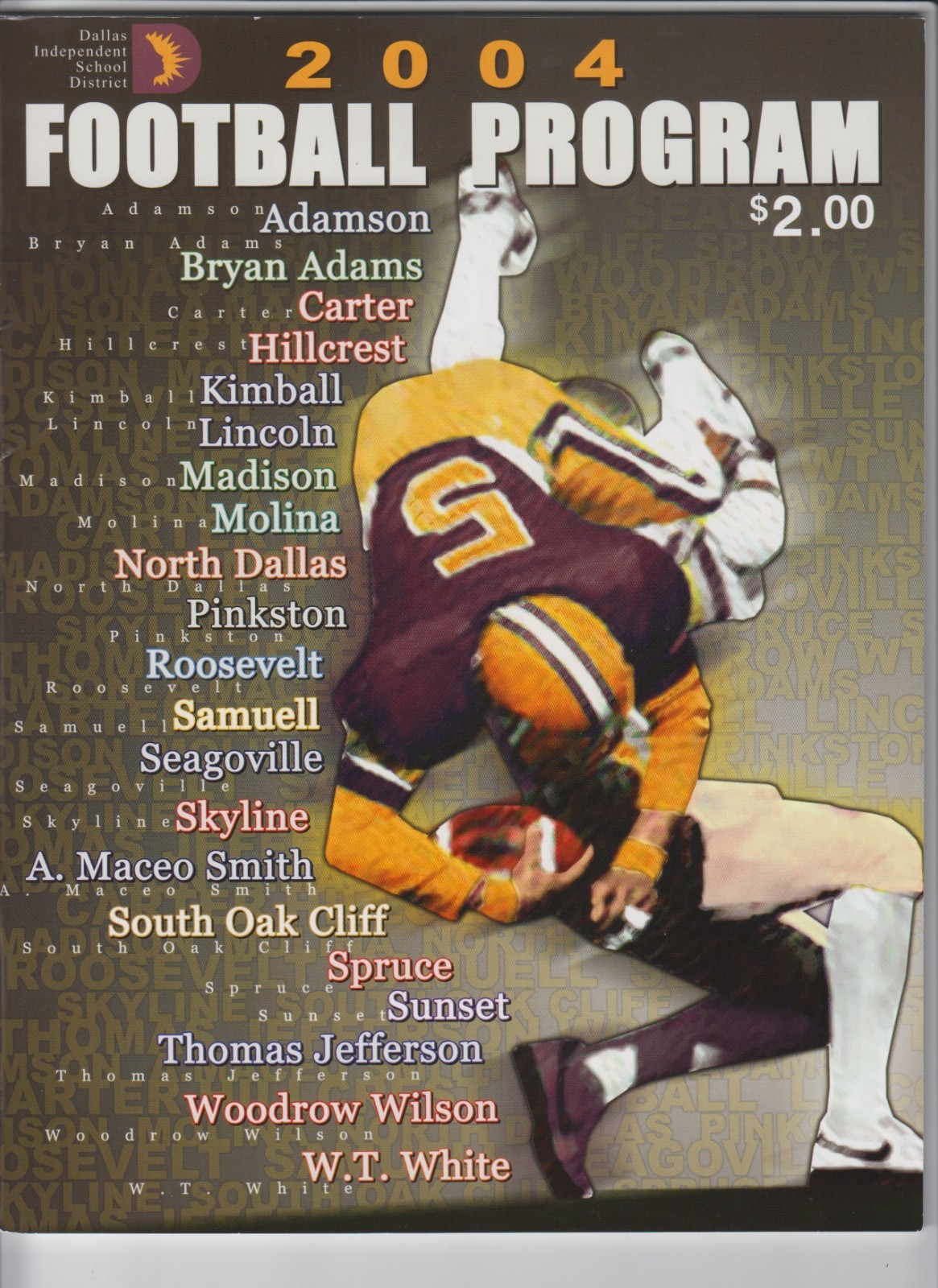 2004 DALLAS TEXAS DALLAS ISD FOOTBALL PROGRAM
