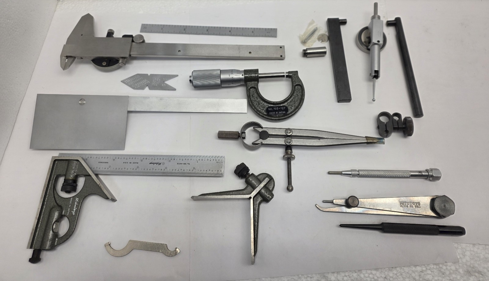 MITUTOYO TOOL SET KIT, Combination Square, Dial Caliper, Indicator, Micrometer..
