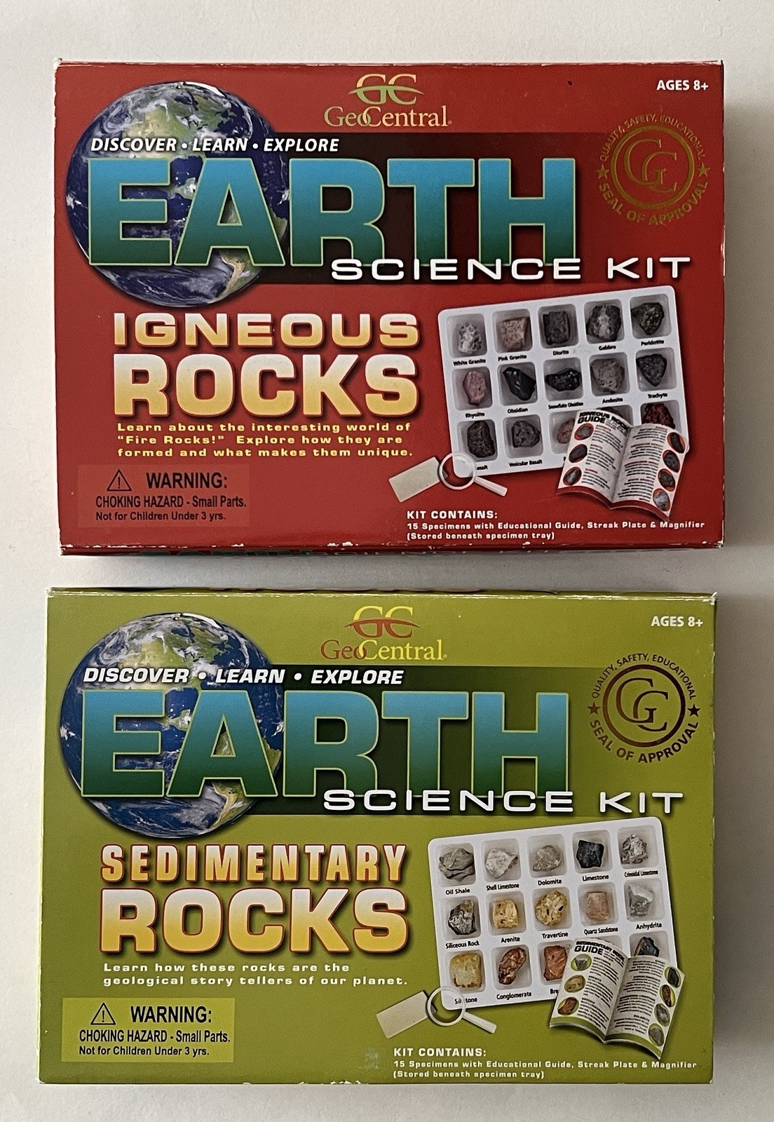 Set Of 2 Box Earth Science Kit Sedimentary Igneous Rocks