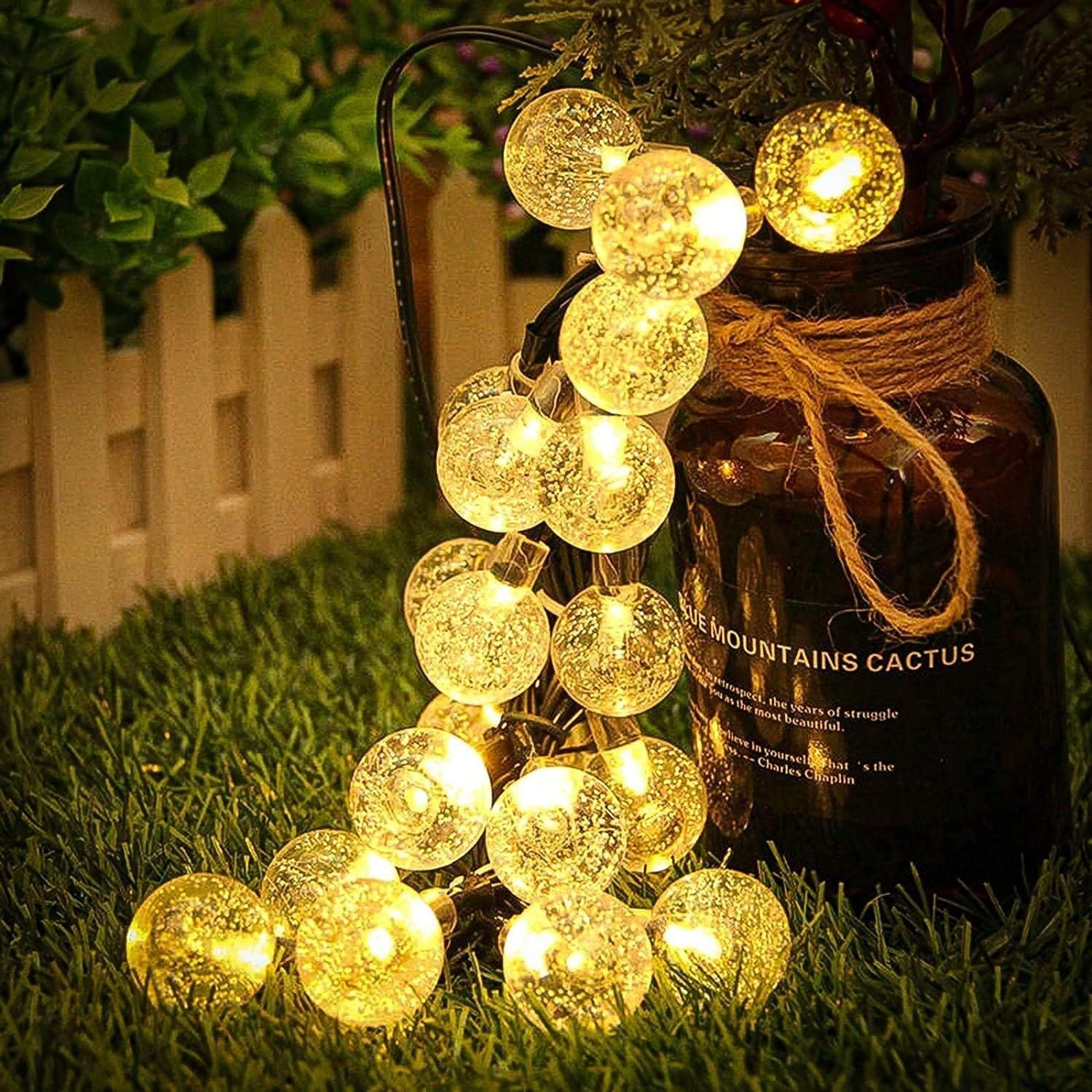 Solar String Lights, 2 Pack Outdoor String Light 60 LED 40ft 8 Lighting Modes Wa
