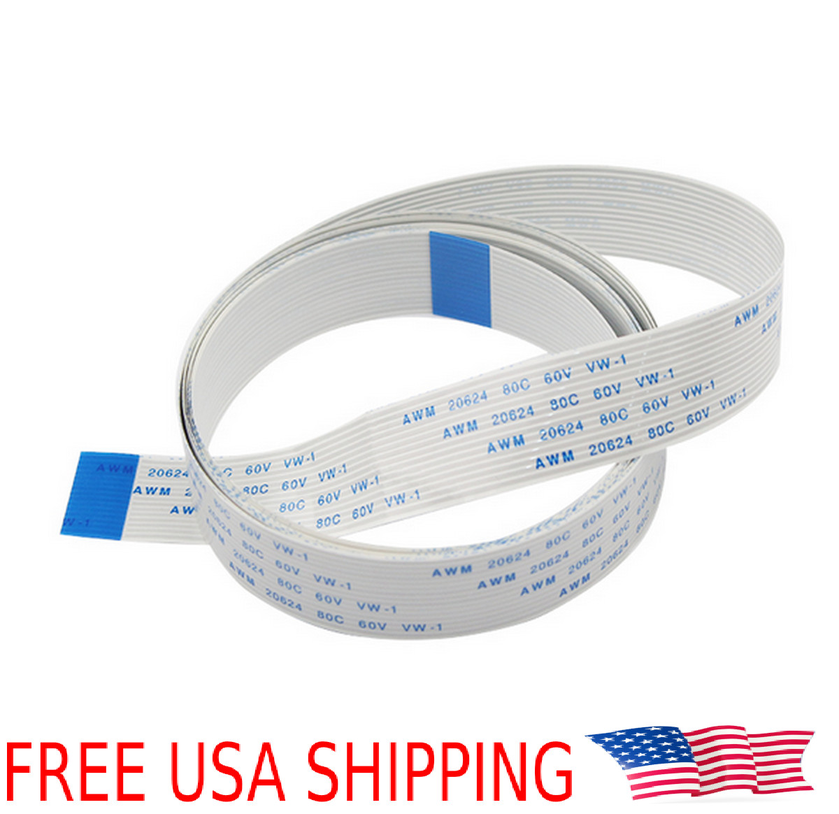 2M 15 pin 1.0mm Long FPC FFC Flat Wire Extended Ribbon Cable Raspberry Pi Camera