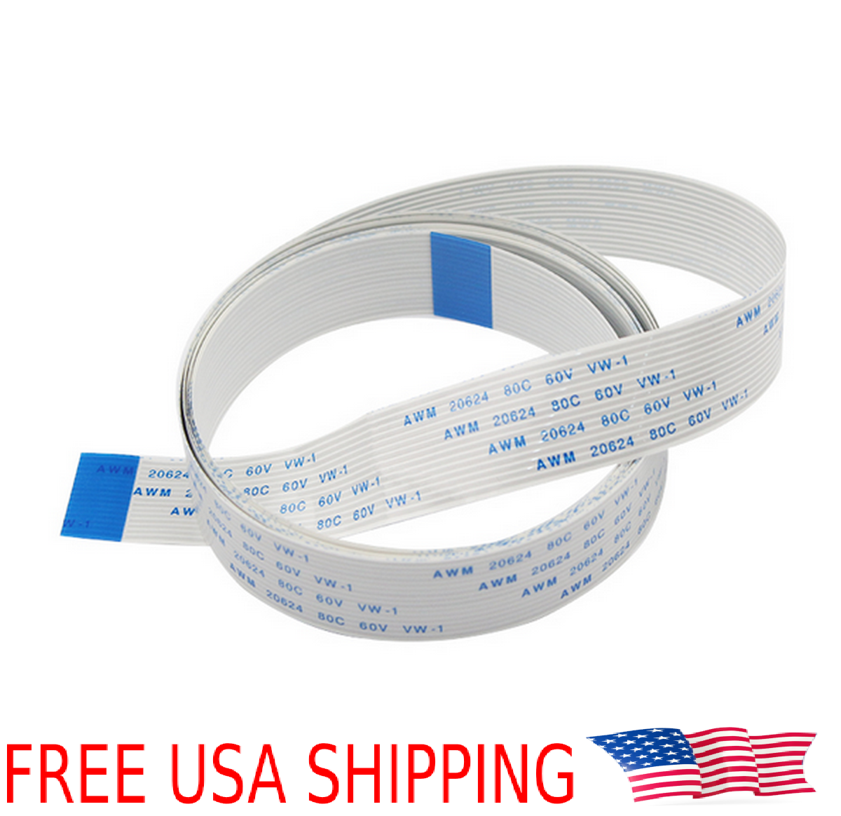 2M 15 pin 1.0mm Long FPC FFC Flat Wire Extended Ribbon Cable Raspberry Pi Camera
