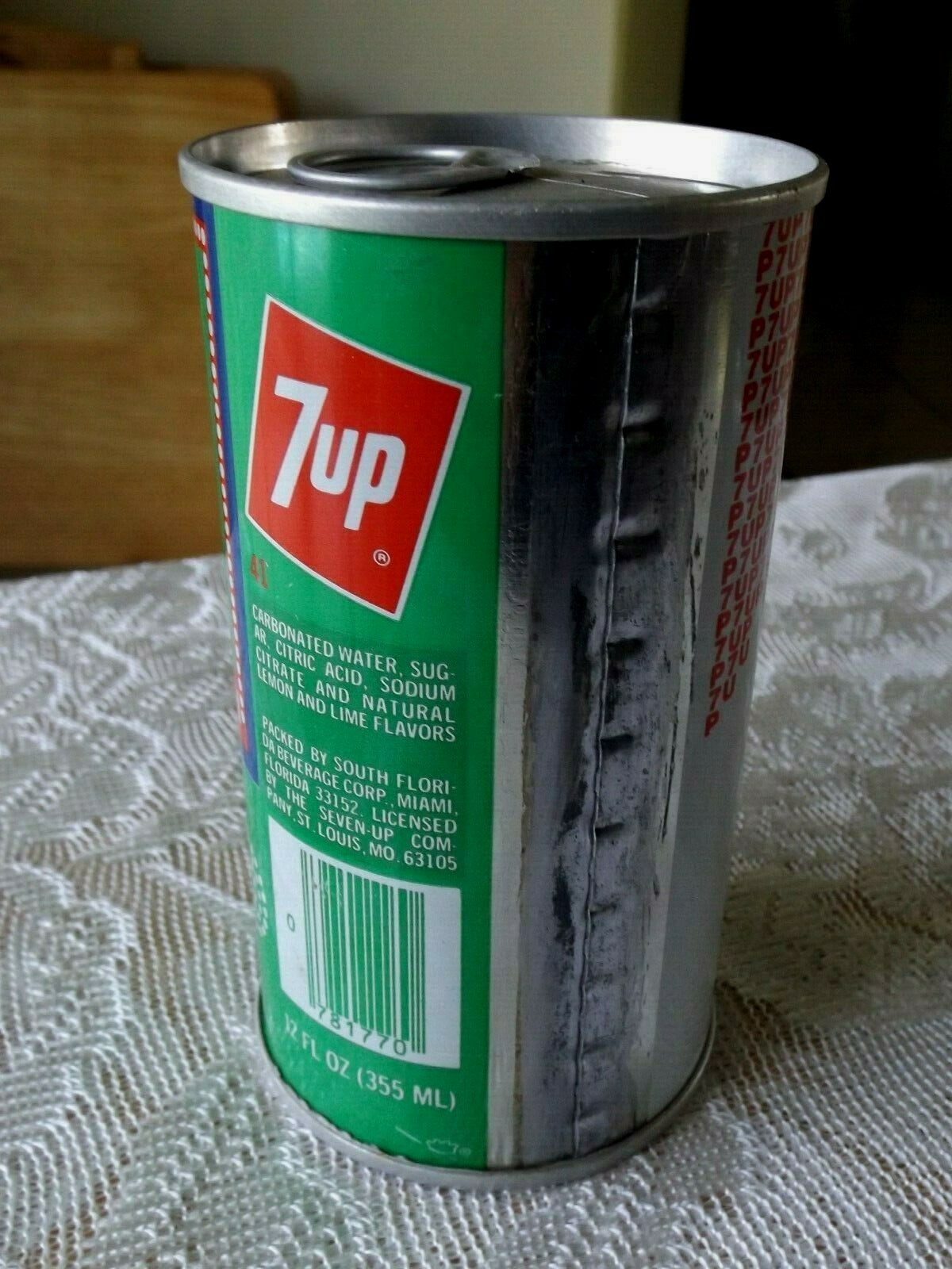 SOUTH DAKOTA 7-UP SODA ERROR CAN * PULL TABS BOTH ENDS NEVER OPENED OR FILLED