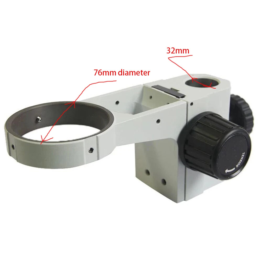 76mm Microscope Head Holder Focus Adjustment Arm Stand Bracket 32mm Accessories