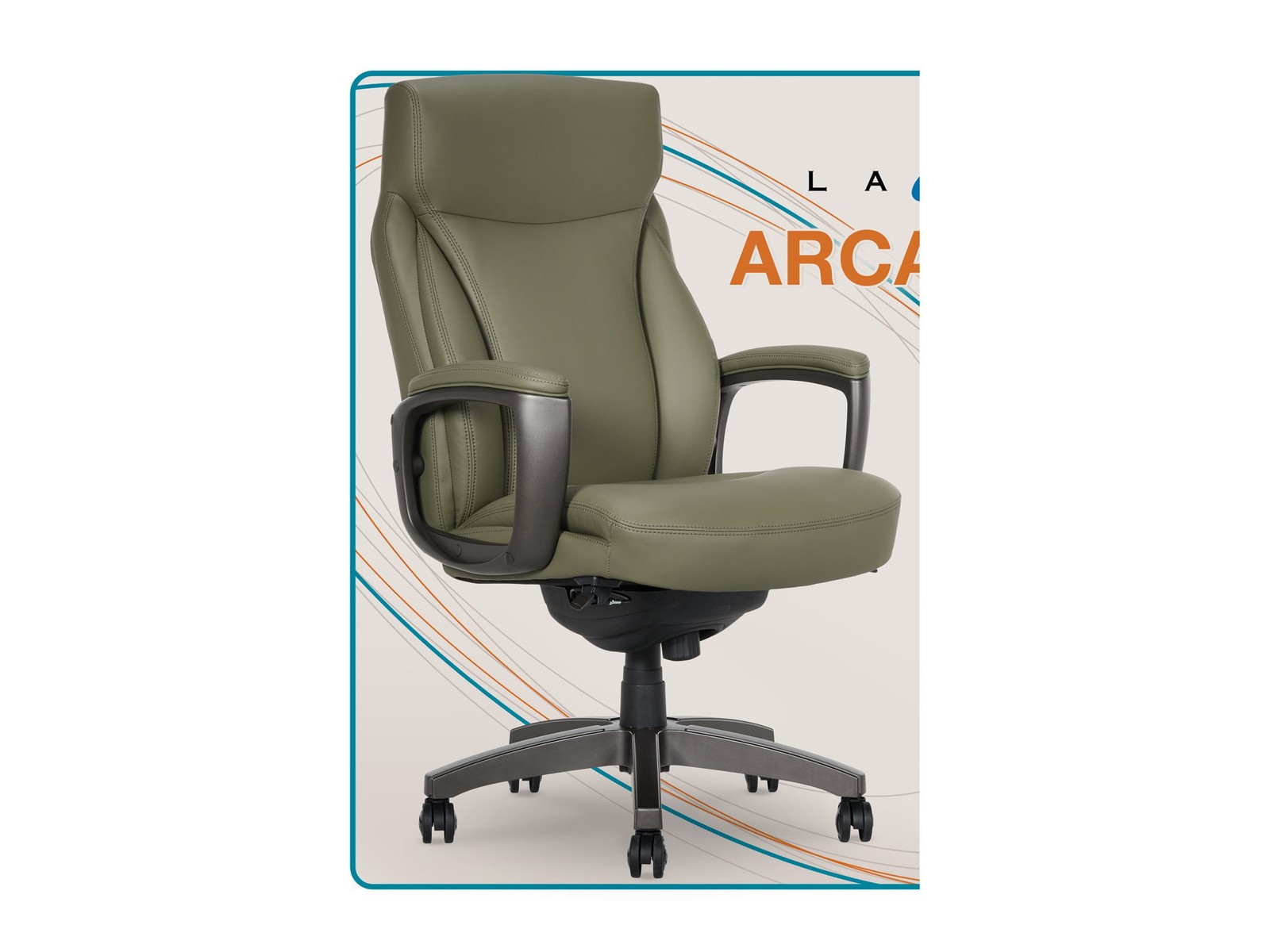 Lazboy 60008OLV Arcadian Leather Executive Chair Olive