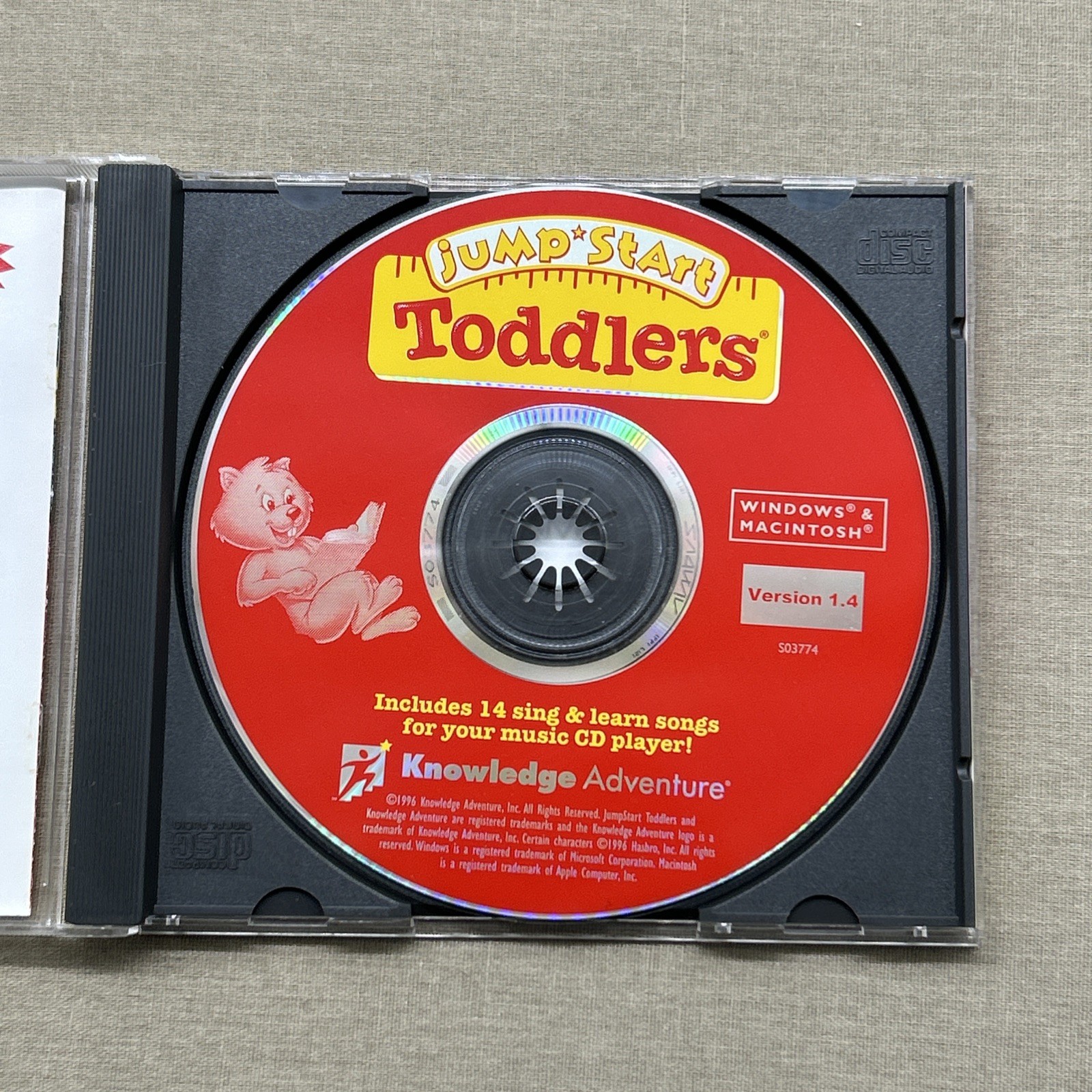 Jump-Start Toddlers (PC Windows / MAC 1996 CD-ROM) Vers. 1.4 Game Sing & Learn +