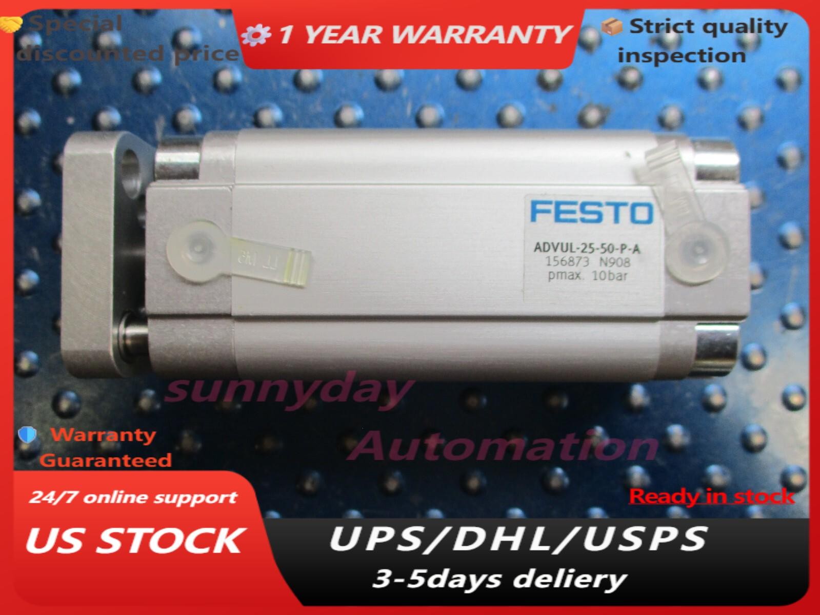NEW FESTO COMPACT PNEUMATIC CYLINDER ADVUL-25-50-P-A 156873