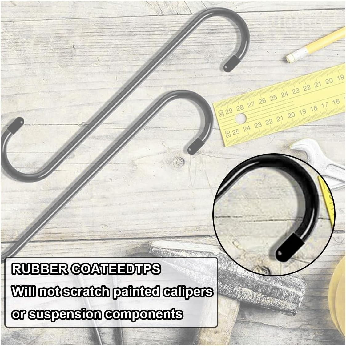 Efficient Brake Maintenance with 2 Pcs Car Caliper Hooks - Rust-Proof and Safe