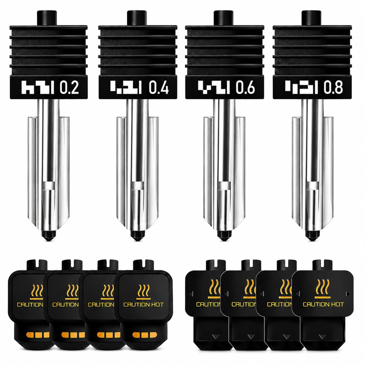 HIKUDIY 4PCS 0.2/0.4/0.6/0.8mm Hotend 0.2/0.4/0.6/0.8mm,