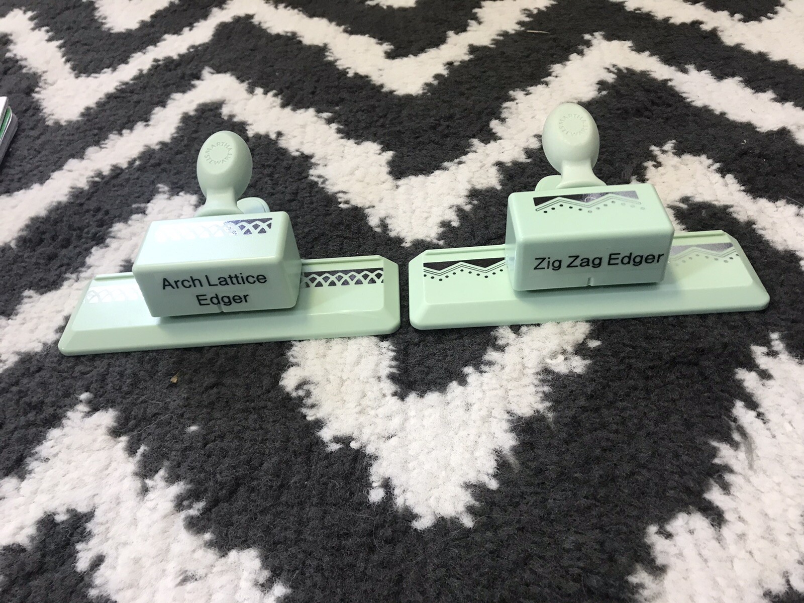 Lot Of “2” Martha Stewart Zigzag Edger And Arch Lattice Edger Punch - Mint Green