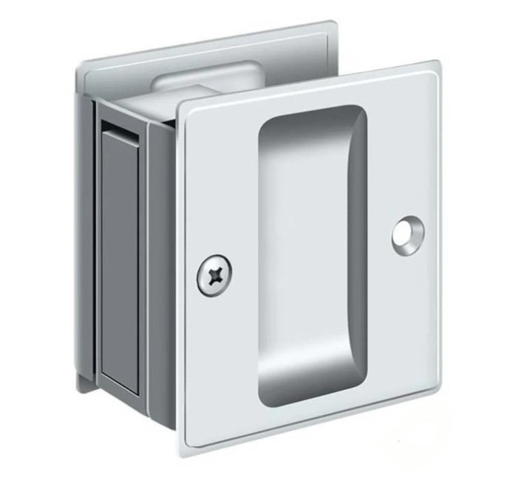 Deltana Solid Brass 2-1/2" x 2-3/4" Adjustable Pocket Door Passage Lock SDP25U26