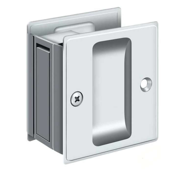 Deltana Solid Brass 2-1/2" x 2-3/4" Adjustable Pocket Door Passage Lock SDP25U26