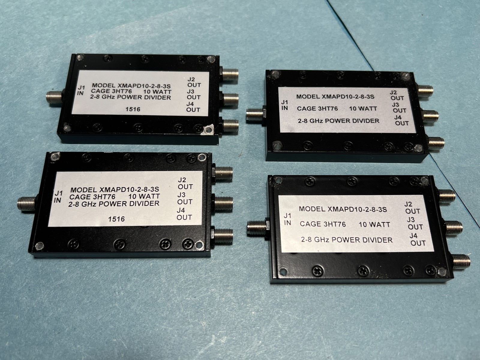 Lot of 4 XMA XMAPD10-2-8-3S High Power 3:1 RF Splitter/Divider 2~8GHz 10W 50ohm