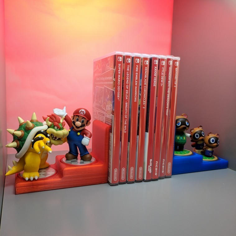 Amiibo Display Book Ends Stand Zelda Mario Nintendo Switch Animal Crossing