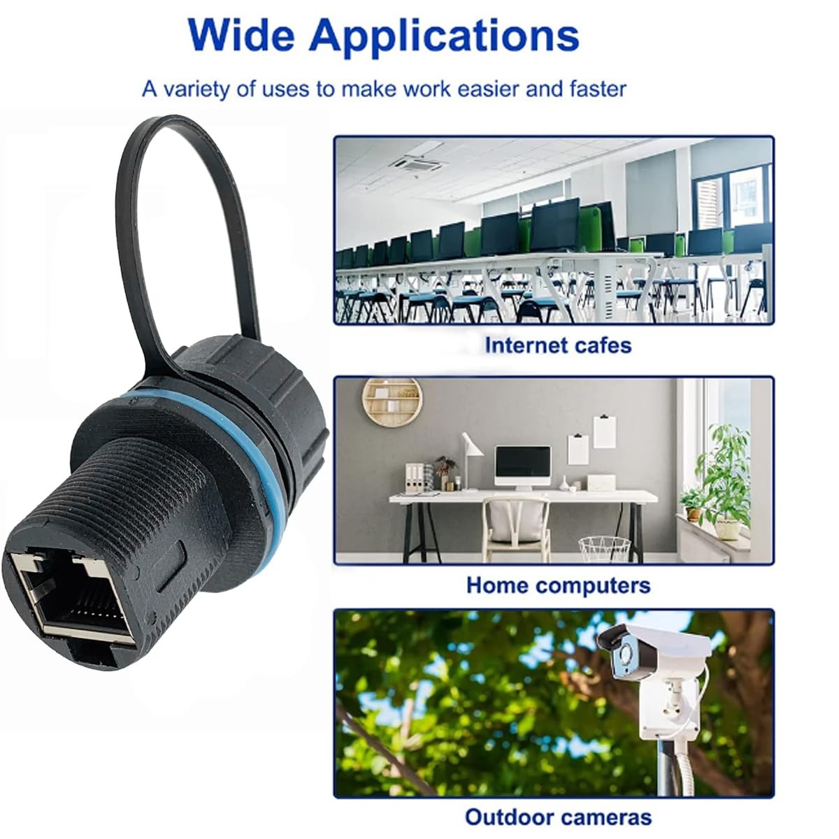 6 PCS Waterproof Cat6 RJ45 Bulkhead Ethernet Coupler Shielded Panel Mount