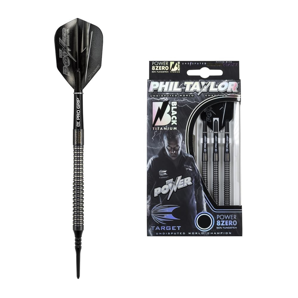 Darts - Power 8Zero Titanium Soft Tip Black 19G