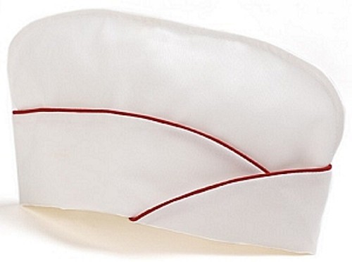 New Soda Jerk Hat, Soda Fountain Cloth Cap, Red Trim, One Size Fits Most 930R