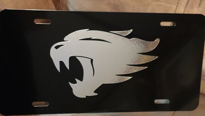 KENTUCKY Wildcats UK Black Plate with Mirrored Vinyl License Plate