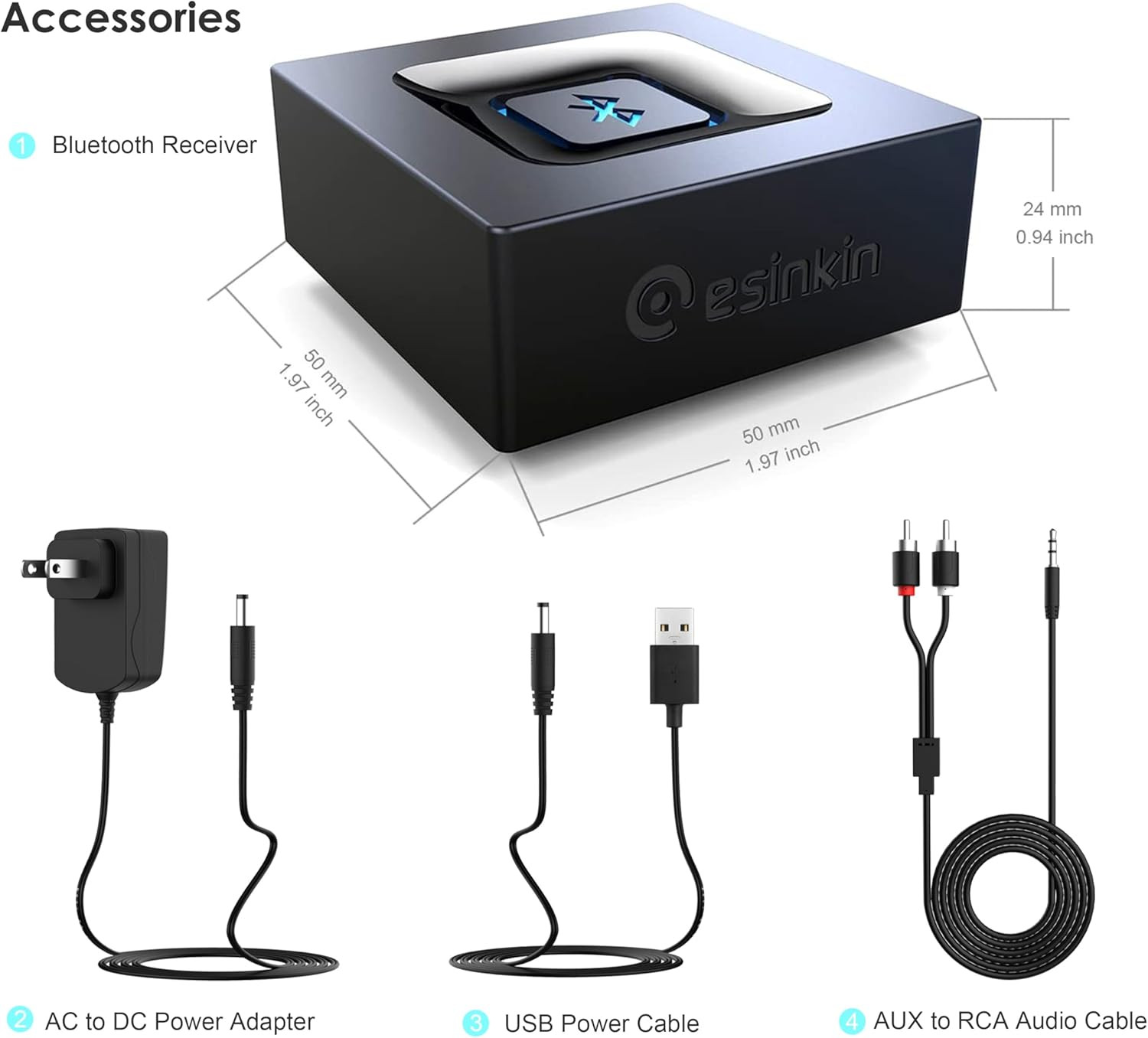 Bluetooth Audio Adapter for Music Streaming Sound System, Wireless Audio Adapte