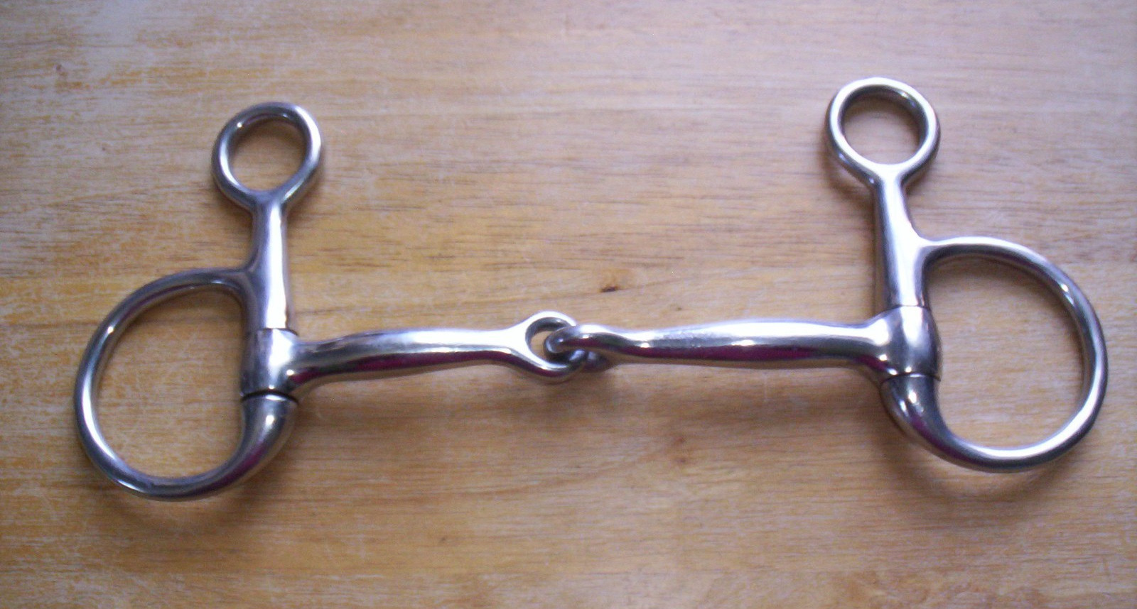 Used Stainless  Boucher Baucher Hanging Cheek  Snaffle Bit 5 1/2" Mouth