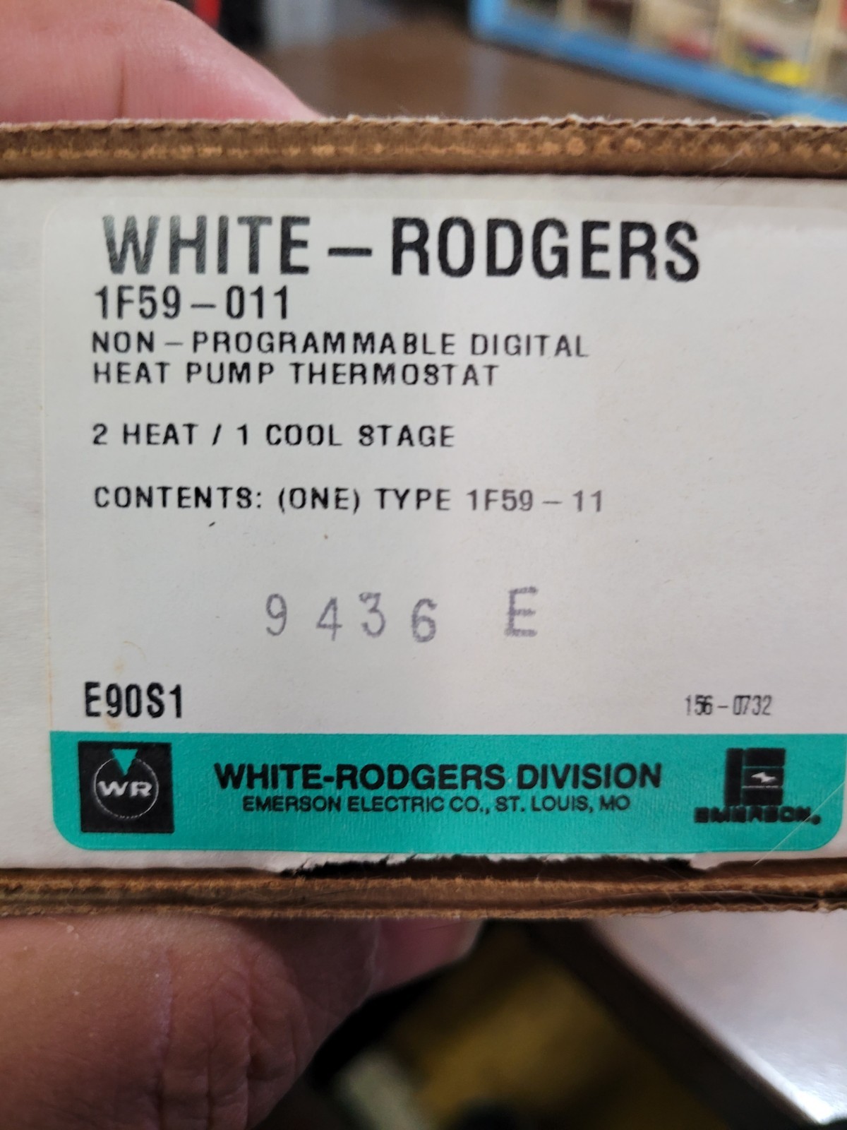 914095 Nordyne Heat Pump Thermostat 1F59-011 White-Rodgers