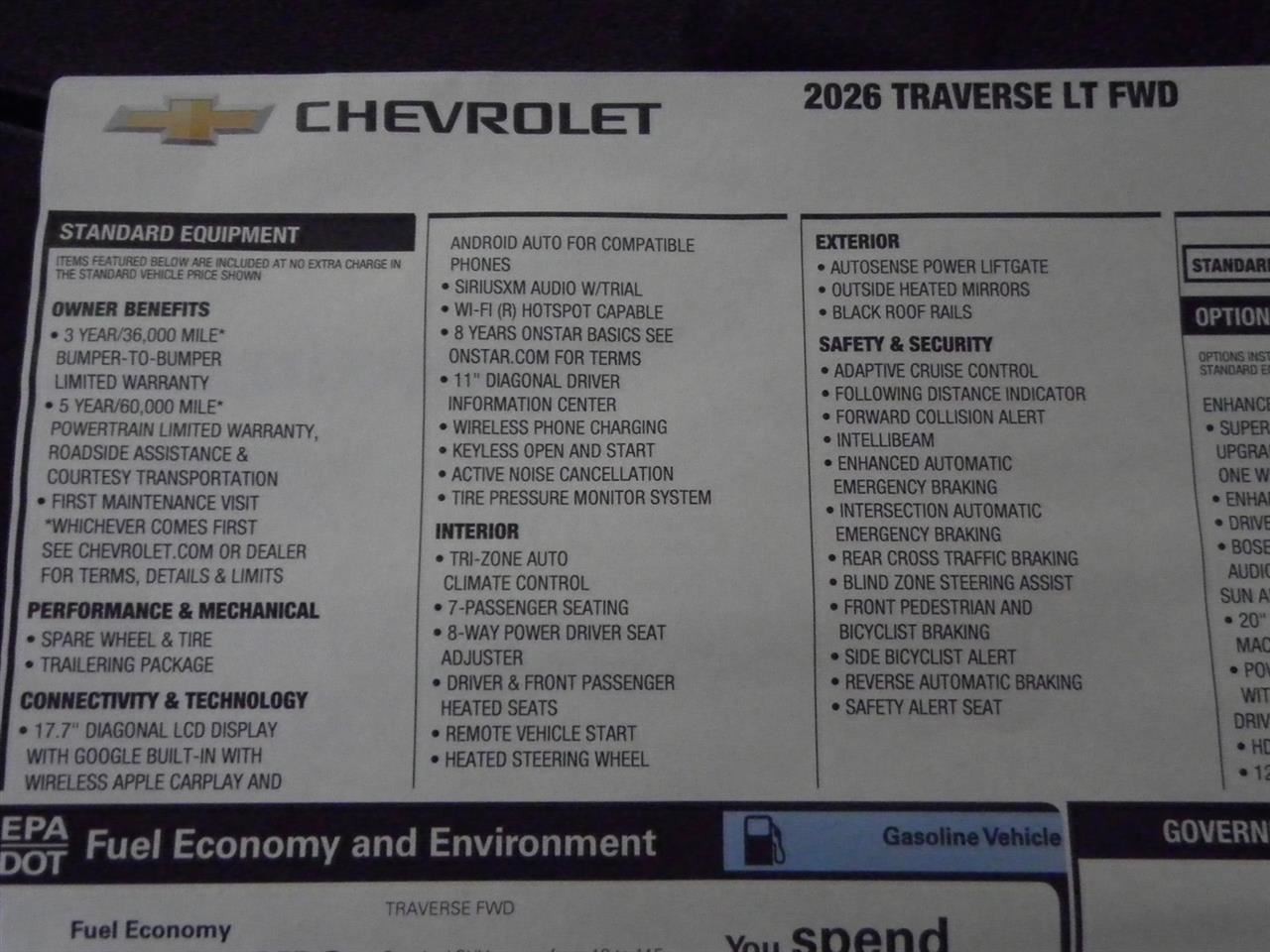 2026 Traverse LT 2.5L Upper Air Shutter 26565433