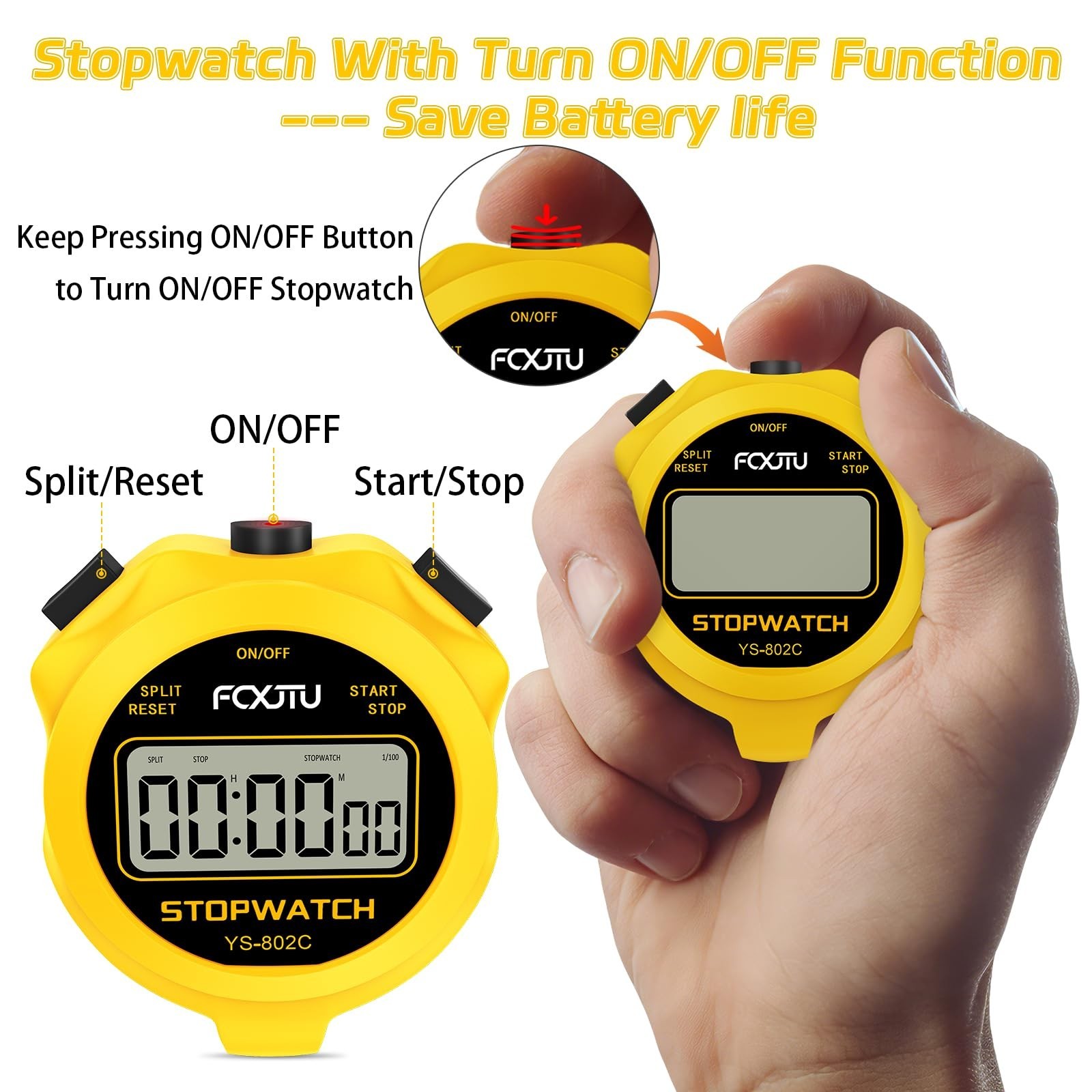 Digital Simple Basic Stopwatch Timer, Silent Stop Watch for Kids Coaches | On...