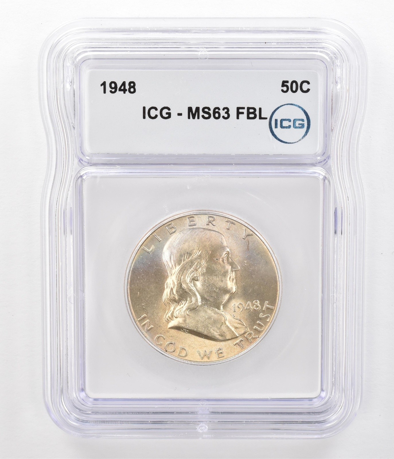 1948 Franklin Half Dollar MS63 FBL ICG Beautiful Tone *5179